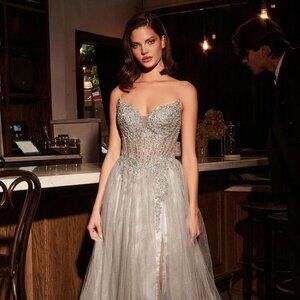 New Formal A-line Sleeveless Strapless Rhinestones Embellsihed Gown CD CC487